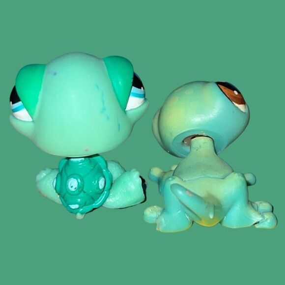 2005 Littlest Pet Shop LPS #111 Gecko Lizard Brown Spots Eyes & Turtle #642 B14 - Picture 3 of 6